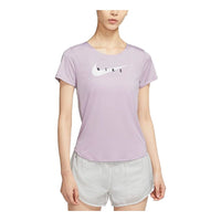(WMNS) Nike AS W NK SWOOSH Run Top SS ICED LILAC CZ9279-576
