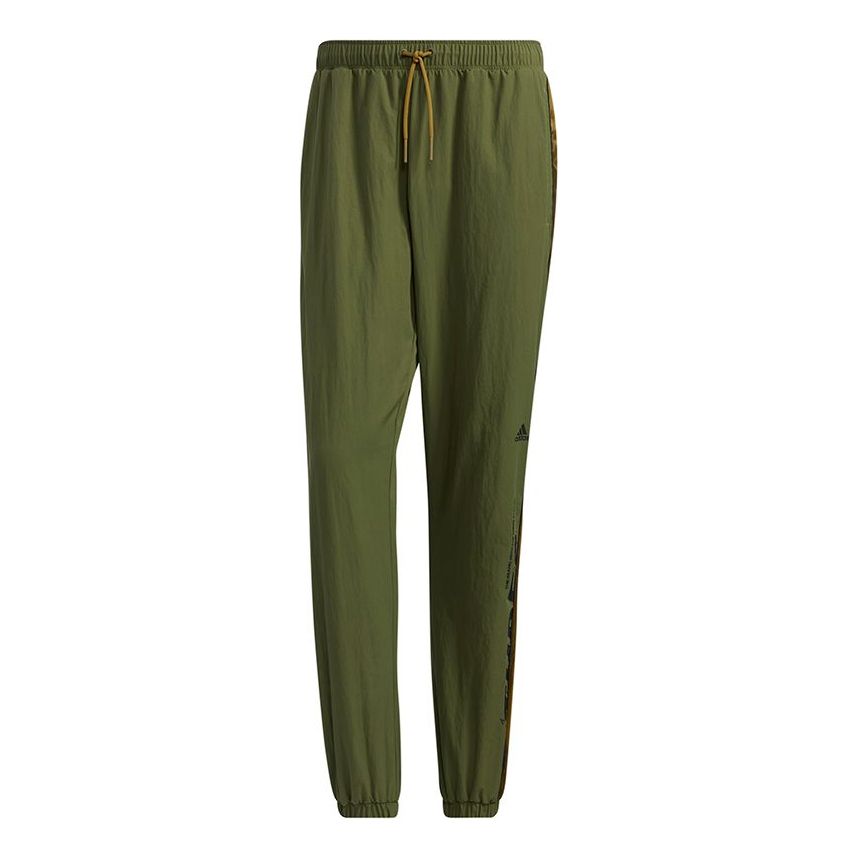 adidas M Wrd Wov Pnt Contrasting Colors Woven Loose Bundle Feet Sports Pants Green GL8683