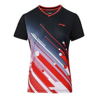 (WMNS) Li-Ning Table Tennis Series Casual Sports tournament Quick Dry Short Sleeve 'Black' AAYS018-1