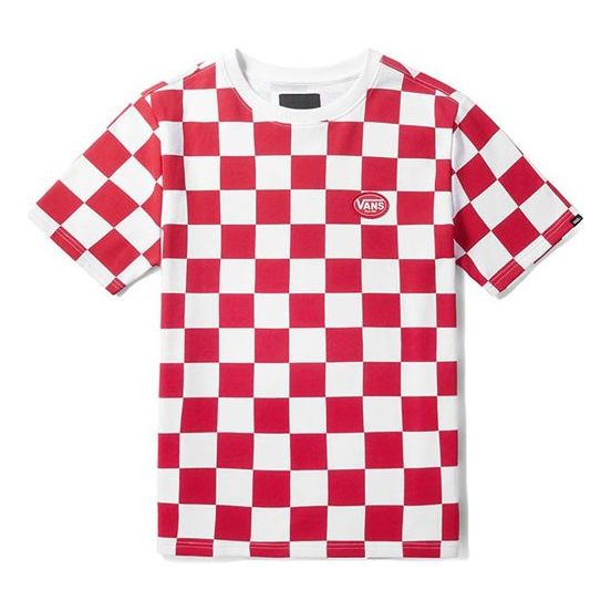 Vans Classical Checkerboard Short Sleeve TEE White/Red VN0A3ZNZIZQ