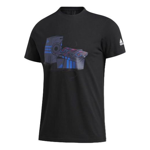 adidas M Gfx T Bos Sports Round Neck Short Sleeve Black FT2825