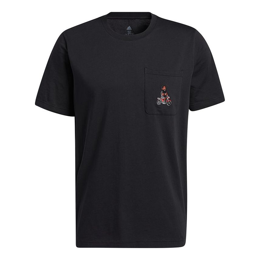adidas Casual Sports Basketball Round Neck Short Sleeve Black GP3428