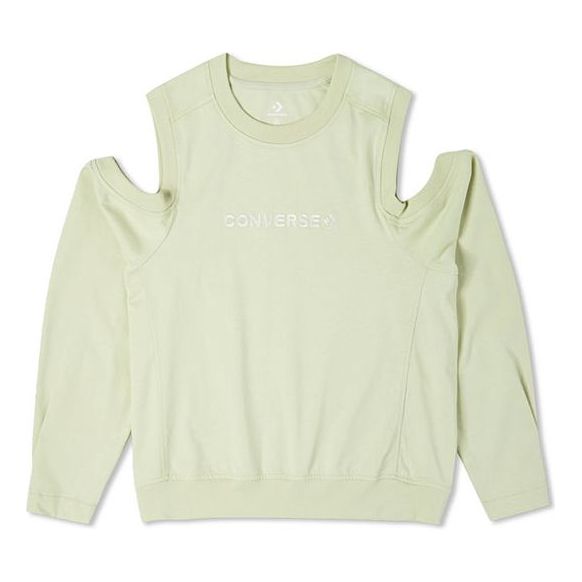 (WMNS) Converse Twisted Knits Cold Shoulder Top 'Light Green' 10023190-A03