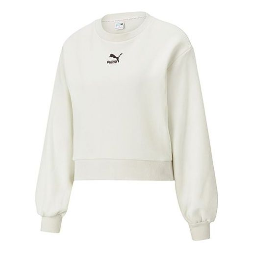 (WMNS) PUMA Classics Balloon Sleeve Crew Neck Sweater 'White' 530277-05