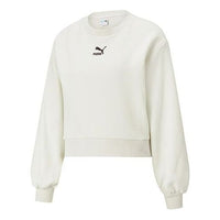 (WMNS) PUMA Classics Balloon Sleeve Crew Neck Sweater 'White' 530277-05