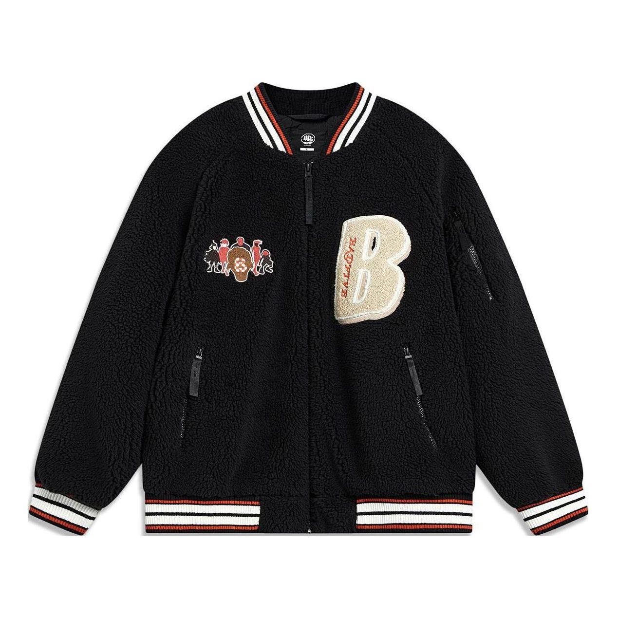 Li-Ning BadFive Graphic Fleece Baseball Jacket 'Black' AFMT017-2