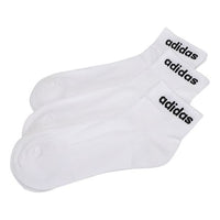 adidas Hc Ankle 3pp Logo Athleisure Casual Sports Socks 3 Pairs White GE1381