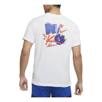 Men's Nike Back Alphabet Logo Round Neck Short Sleeve White T-Shirt DM6260-100
