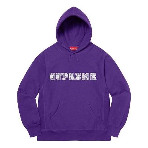 Supreme Lace Hooded Sweatshirt 'Purple White' SUP-SS22-168