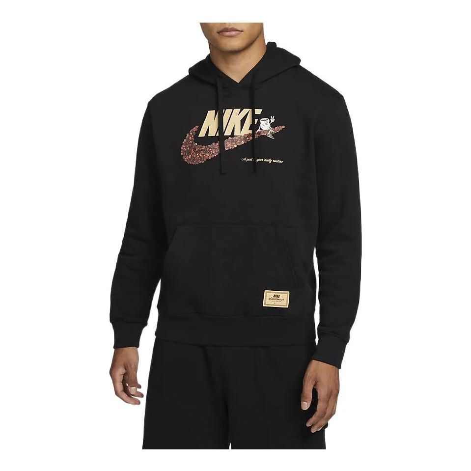 Nike NSW Coffee Bean Graphic Hoodie 'Black' DX6513-010