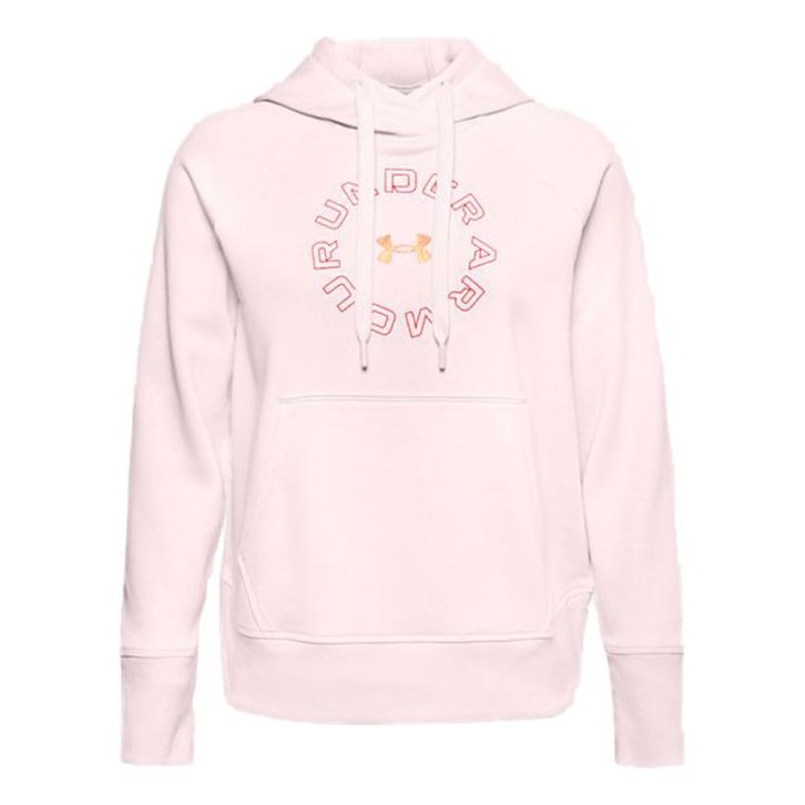 (WMNS) Under Armour Rival Metallic Fleece Hoodie Pink 1356323-658