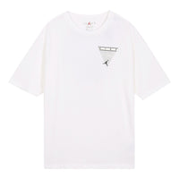 Men's Air Jordan Flight Essentials Washed Basketball Sports Printing Round Neck Short Sleeve White T-Shirt CZ8064-101