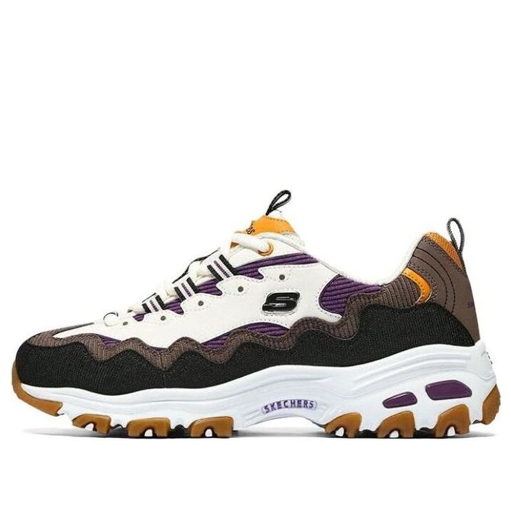 (WMNS) Skechers D'lites 1.0 'White Black Brown' 896273-NTMT