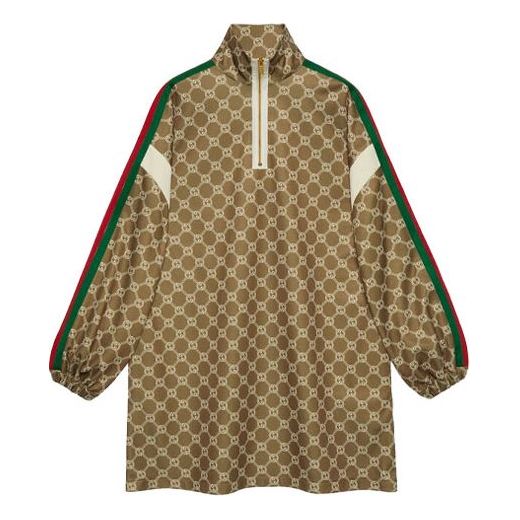 (WMNS) Gucci Interlocking G technical jersey dress 'Olive green Ivory 678689-XJD1G-3357