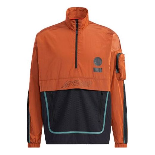adidas Ub Wb Anorak Casual Sports Colorblock Stand Collar Jacket Orange GP0844
