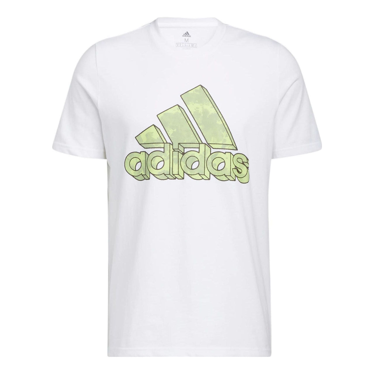 Men's adidas Alphabet Logo Sports Round Neck Pullover Short Sleeve White T-Shirt HE4793