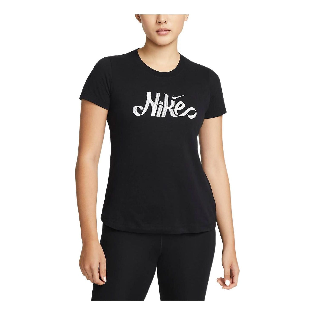 (WMNS) Nike Dri-FIT Logo Training Tee 'Black' DN6688-010
