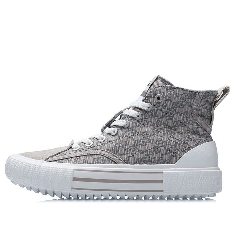 (WMNS) Li-Ning x Disney Canvas Hi Shoes 'Snow Grey White' AGCR180-1