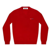 COMME des GARCONS PLAY V-Neck Pullover Double Emblem 'Red' AZ-N056-051-5