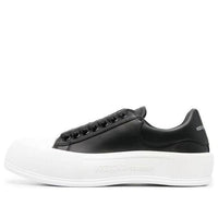 (WMNS) Alexander McQueen Deck Skate Plimsoll Shoes 'Core Black White' 697121WIAB61070
