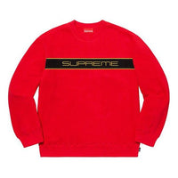 Supreme FW19 Embroidered Logo Fleece Round Neck Unisex Red SUP-FW19-915