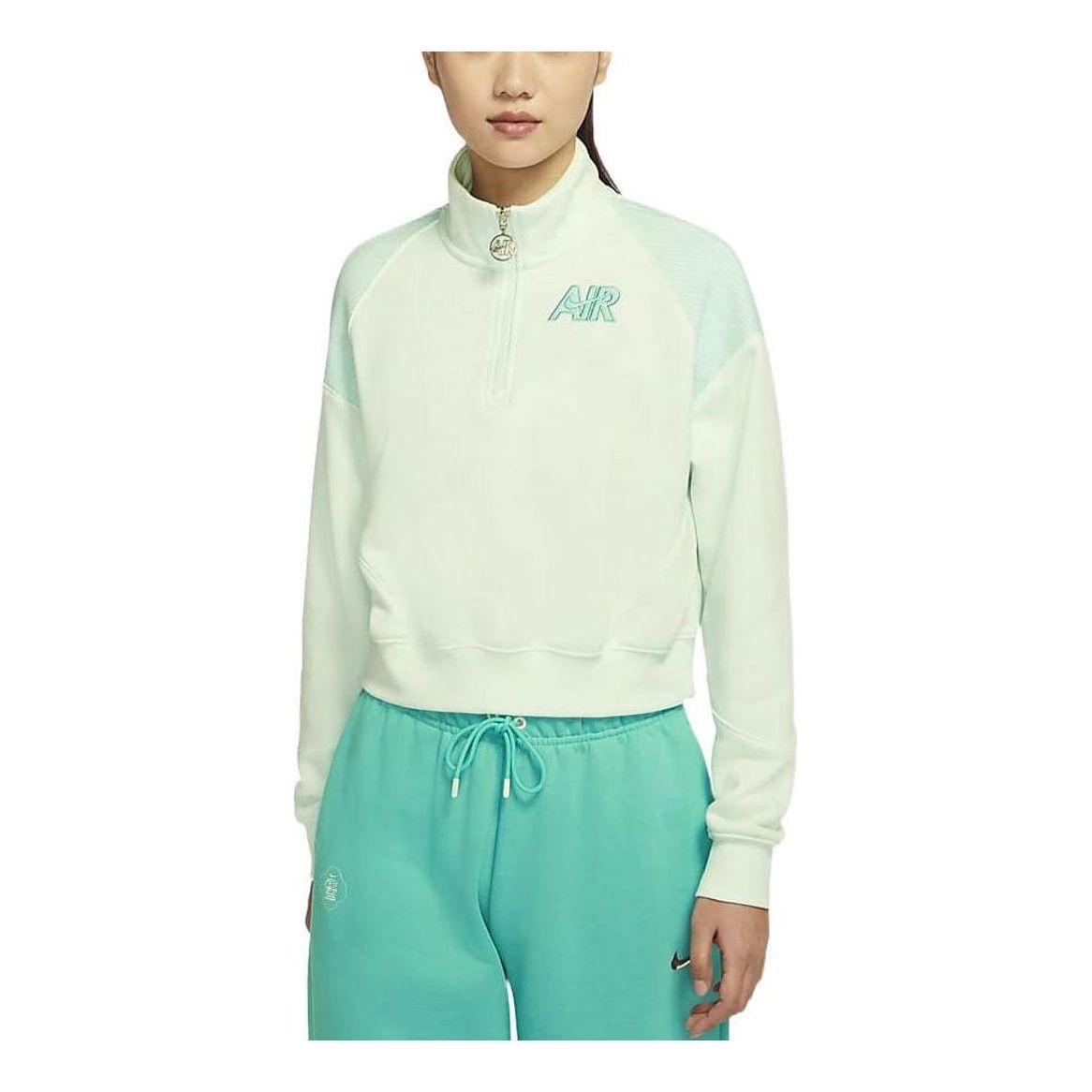 (WMNS) Nike Sportswear Air 1/4-Zip Fleece Top 'Lime Green' DM6074-394
