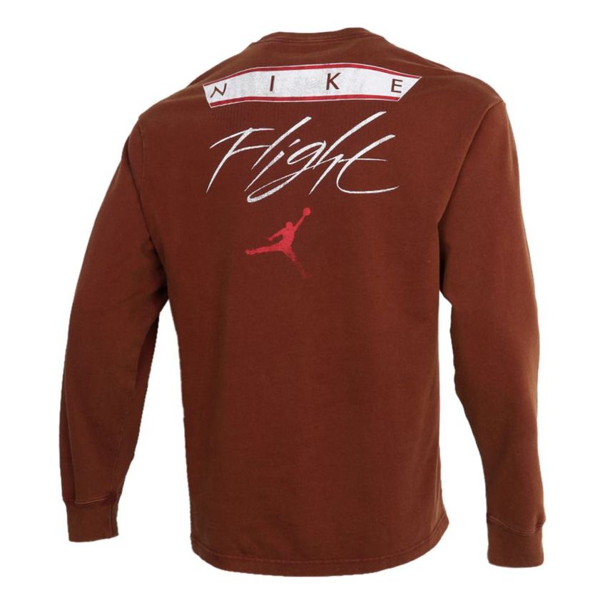 Air Jordan Logo Print Crew-neck Sports 'Flight Burgundy' DD0966-288