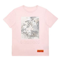 Men's HERON PRESTON SS20 Black White Printing Logo Short Sleeve Pink HMAA011S209140222788