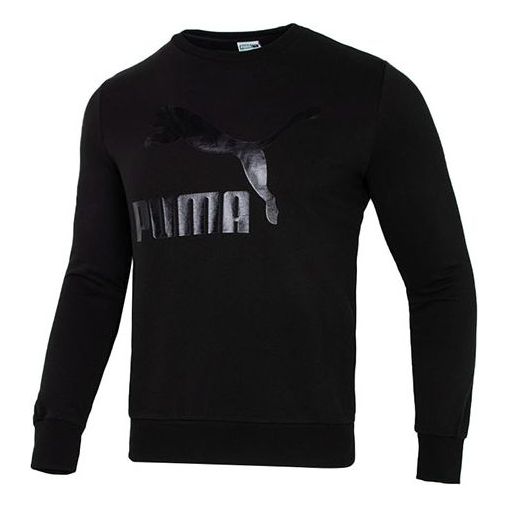 PUMA Classics Logo Crew Neck Sweater 'Black' 531367-01