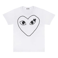 COMME des GARCONS PLAY Outlined Heart Tee 'White Black' AZ-T101-051-1