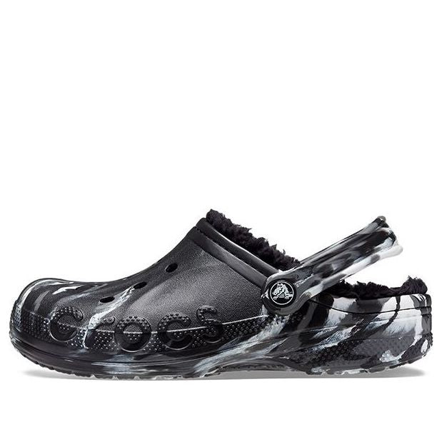 Crocs Baya Lined Marbled Clogs 'Black Silver' 208333-0C4