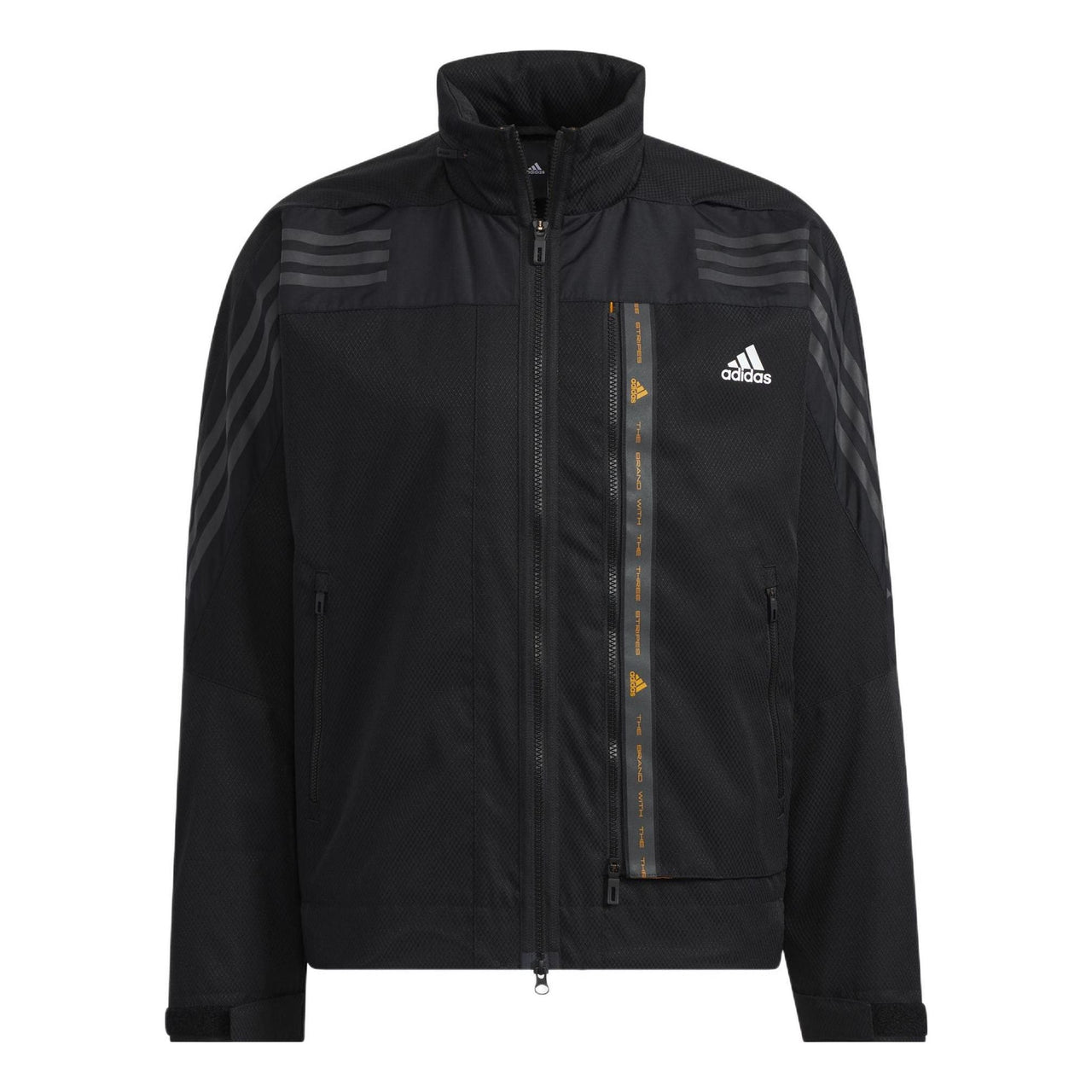 adidas Th 99 Pro Wvjk Solid Color Stripe Casual Sports Hooded Jacket Black HE9909