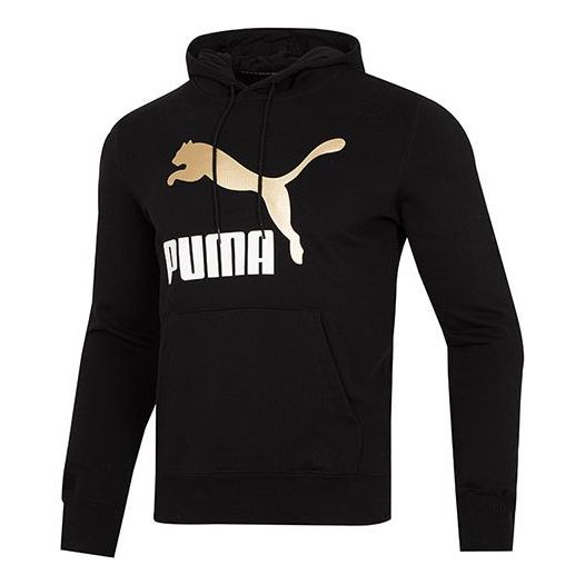 PUMA Classics Metallic Logo TR Logo Printing hooded Sports Black 535341-01