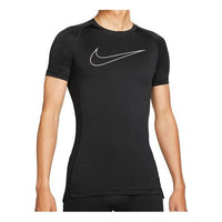 Nike Logo Printing Training Sports Breathable Short Sleeve Gym Clothes Black DD1993-010