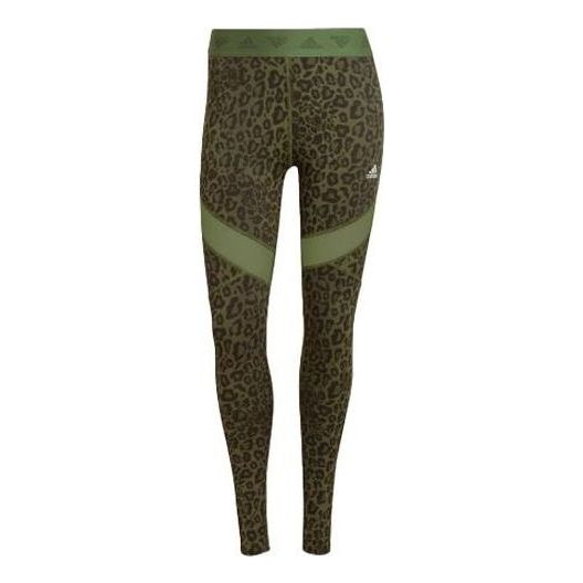 (WMNS) adidas Hyperglam High-Rise Long Tights 'Green' HM8647