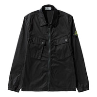 STONE ISLAND Compass Patch Zip up Shirt 'Black' 771510910-V0029