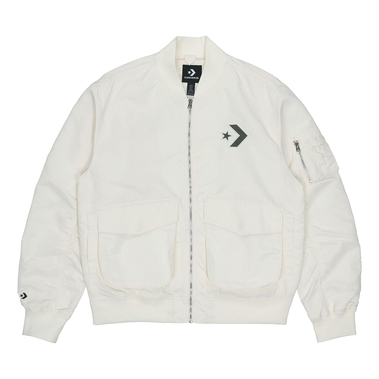 Converse SS22 Logo Loose Sports Retro aviator Jacket Couple Style White 10024169-A01