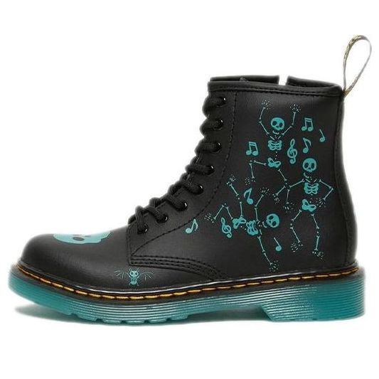(PS) Dr.Martens 1460 PU Skelly Print Leather Lace Up Boots 'Black Aqua' 27077001