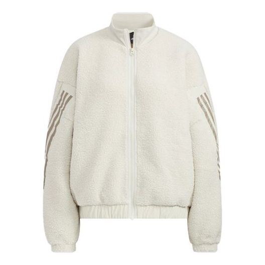 (WMNS) adidas Solid Color Zipper Stripe Casual Jacket Bauxite Brown HM7456