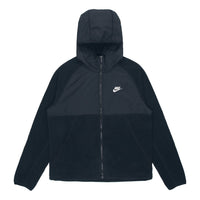 Men's Nike Sportswear Full-Length Zipper Cardigan Hooded Fleece Lined Jacket Black DM1220-010