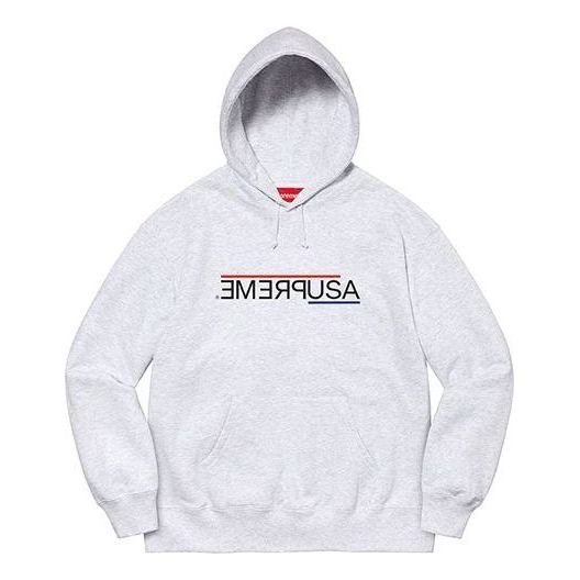 Supreme USA Hooded Sweatshirt 'Grey Black' SUP-FW21-053