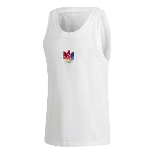 adidas originals Embroidered Logo Retro Sports Vest White GE0855