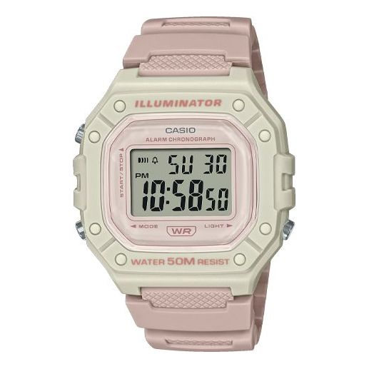 CASIO Fashion Stylish Sports 50m Waterproof Pink White Watch Digital W-218HC-4A2V