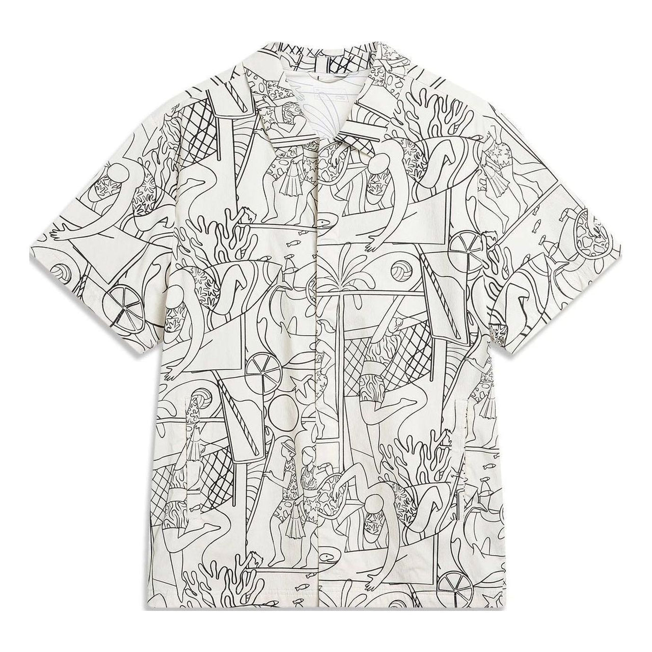 Li-Ning All-Over Print Shirt 'White Black' ASHU237-2