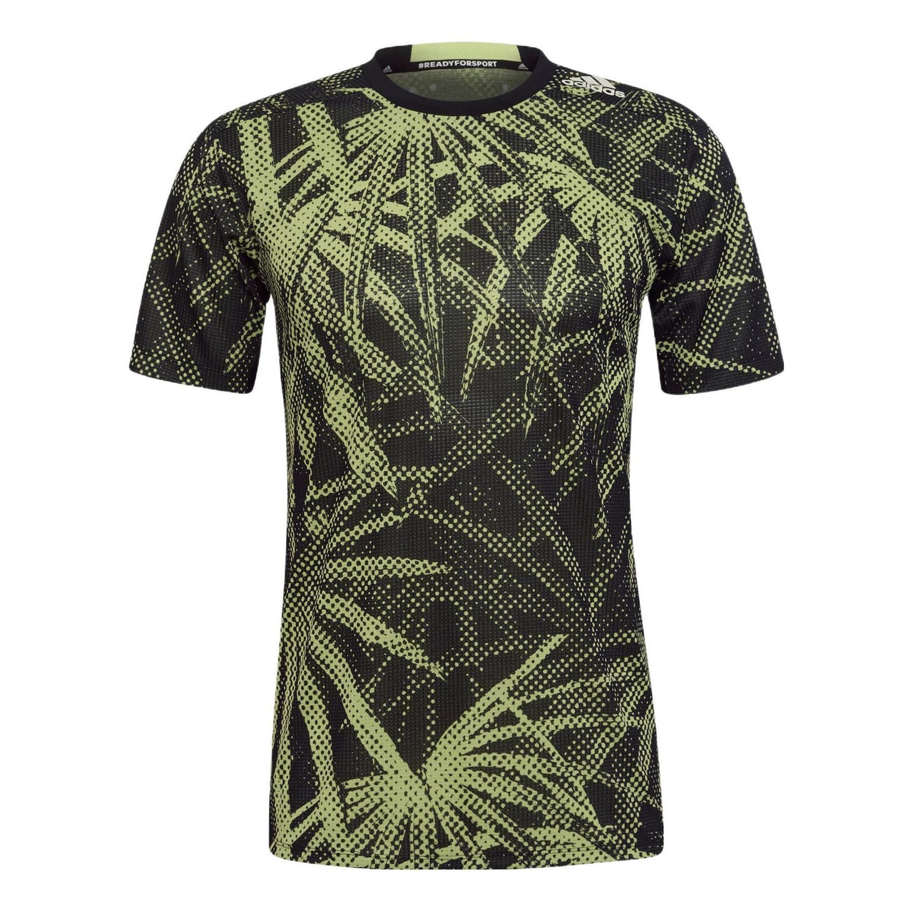 Men's adidas Casual Breathable Printing Sports Gym Short Sleeve Green T-Shirt HC4207