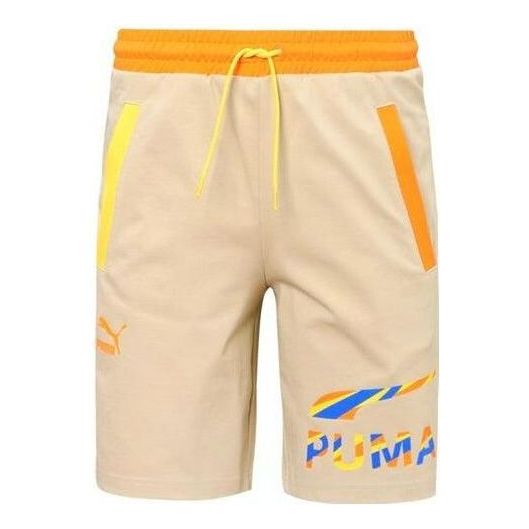 PUMA Logo Sporty Shorts 'Tan' 535013-12