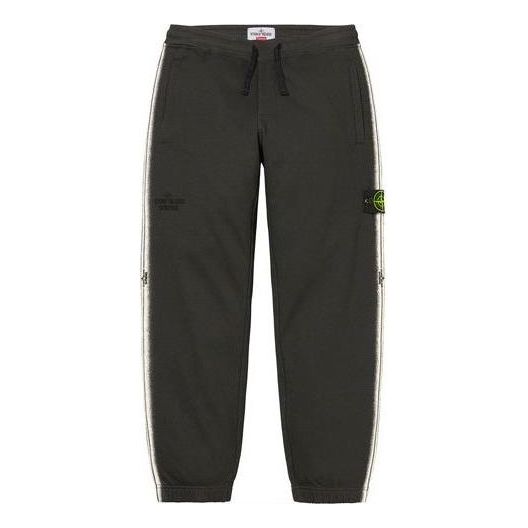 Supreme x Stone Island Stripe Sweatpants 'Black White' SUP-SS22-721