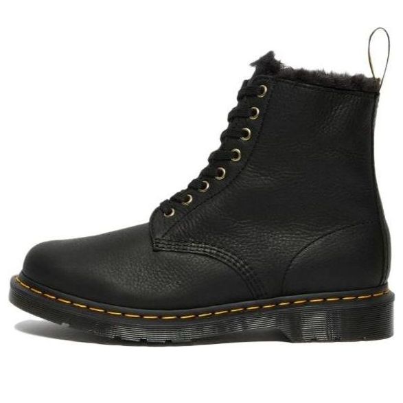 Dr. Martens 1460 Pascal Fur Lined Ankle High Top Retro Martin boots Unisex Black 25533001