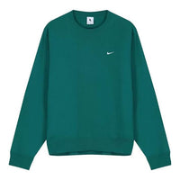 Men's Nike Embroidered Logo Solid Color Round Neck Long Sleeves Green CV0554-340