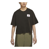 (WMNS) Air Jordan Essentials Boxy Logo Loose Sports Short Sleeve Black CZ4140-010